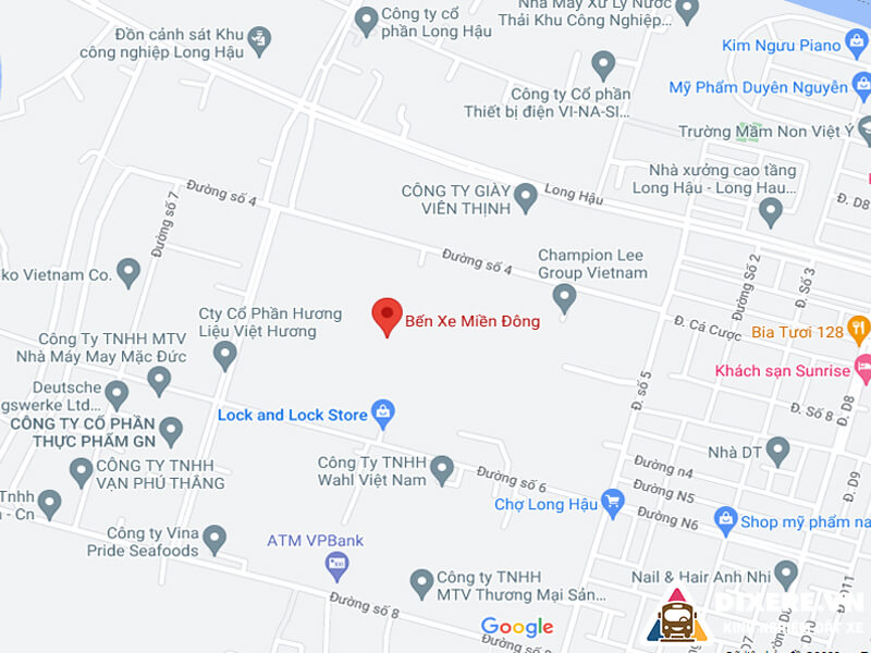 Địa chỉ của Bến xe Miền Đông tại 292 Đinh Bộ Lĩnh, Phường 26, Quận Bình Thạnh.